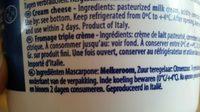 Mascarpone Ingredients