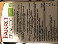 Boisson  L'peautre Ingredients