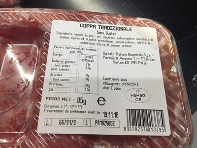 Chiffonnade De Coppa Tradizionale