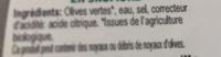 Olives Vertes Dnoyautes En Saumure Ingredients