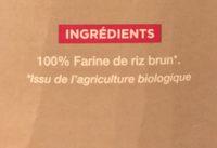 PENNE PATES DE RIZ COMPLET Ingredients