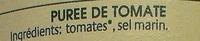Pure De Tomate Bio Ingredients