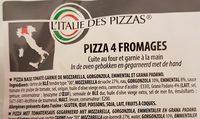 Pizza 4 Fromages Ingredients