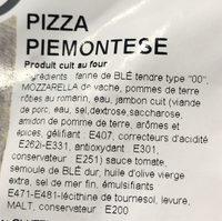 Pizza Piemontese Ingredients