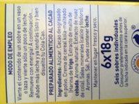 Cola Cao Estuche 6 Sobres Ingredients