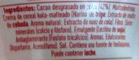 ColaCao 0% Ingredients