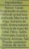 Chocolate En Polvo Original Ingredients
