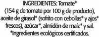 Tomate Frito Ecolgico &quot;Orlando&quot; Ingredients