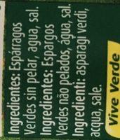 Asperges Vertes Ingredients