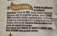 Magdalenes Valencianes Dulcesol Ingredients