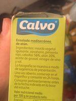 Ensalada Mediterrnea Calvo Ingredients