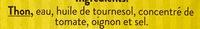Thon (miett)  La Sauce Tomate Ingredients