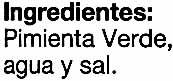 Pimienta Verde Encurtida Ingredients