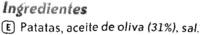 Patatas Fritas Lisas &quot;Lay's Artesanas&quot; Ingredients