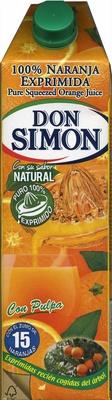 Zumo De Naranja Exprimida Con Pulpa