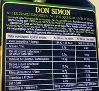 Don Simon Gran Selecion Orange Juice 2L Ingredients