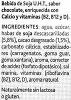 Bebida De Soja Chocolate Ingredients