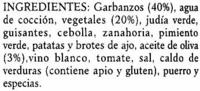 Garbanzos Con Vegetales Ingredients