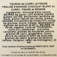 Turron De Curry Y Fresa Ingredients