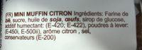 8 Mini-muffins Citron Ingredients