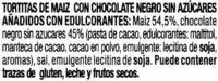 Tortitas De Maz Con Chocolate Negro Sin Azcares Aadidos Ingredients
