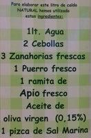 Caldo Natural De Verduras Ingredients