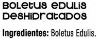 Setas Boletus Edulis Deshidratadas &quot;Trevijano&quot; Ingredients