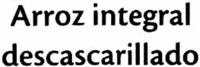 Arroz Integral Tradicional Ingredients