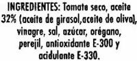 Tomate Seco En Aceite Ingredients