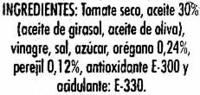 Tomate Seco En Aceite Ingredients