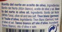 Thon Blanc Germon Huile Olive Vierge Bocal Verre Ingredients