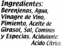 Berenjenas Encurtidas Embuchadas &quot;Calzado&quot; Origen Almagro Ingredients