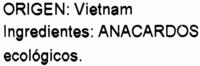 Anacardos Crudos Ingredients