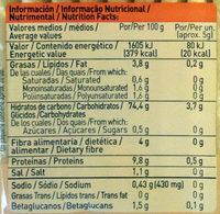 Oat Toast Nutrition Label