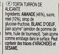 Torta Turron De Alicante Ingredients