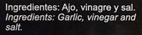 Ajos En Vinagre Ingredients
