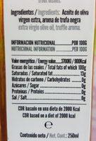 Huile  La Truffe Ingredients