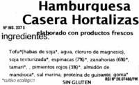 Hamburguesas Vegetales Hortalizas Ingredients