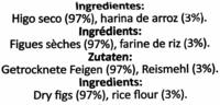 Higos Secos Ingredients