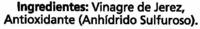 Vinagre De Jerez Ingredients