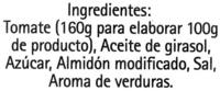 Tomate Frito "Alipende" Ingredients