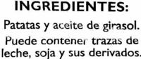 Patatas Fritas Lisas &quot;Alipende&quot; Sin Sal Ingredients