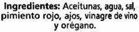 Aceitunas Verdes Enteras Aliadas &quot;Alipende&quot; Variedad Manzanilla Ingredients