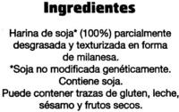 Milanesas De Soja Texturizada &quot;El Granero Integral&quot; Ingredients