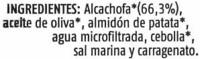 Pat Vegetal De Alcachofa Ingredients
