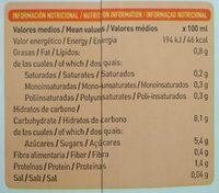 Bebida De Avena Nutrition Label