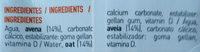 Bebida De Avena Calcium Ingredients