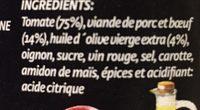 Hida Boloesa De Carne Ingredients