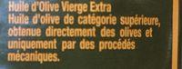Huile D'Olive Ingredients