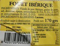 Fouet Ibrique Ingredients